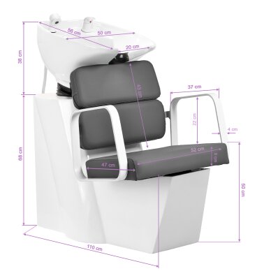 Парикмахерская раковина Gabbiano Porto White and Grey 8