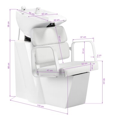 Barber sink Gabbiano Porto Full White 9