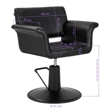 Barber chair Gabbiano Lucca Black 8