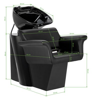 Barber izlietne Gabbiano Lucca melna 11