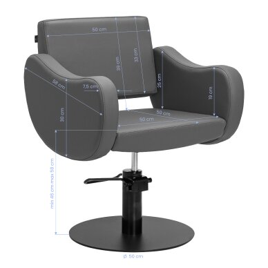 Barber chair Gabbiano Seville Gray and Black 8