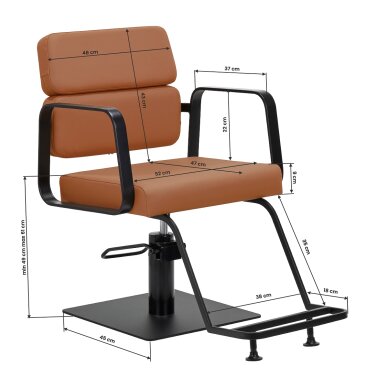 Fotel fryzjerski Gabbiano Porto Black Orange 7