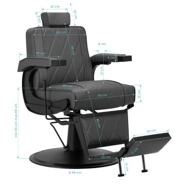 Barber krēsls Professional barber chair BM88066B grey 15