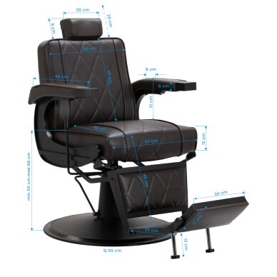 Barber krēsls Professional Barber Chair BM88066B Brown 15