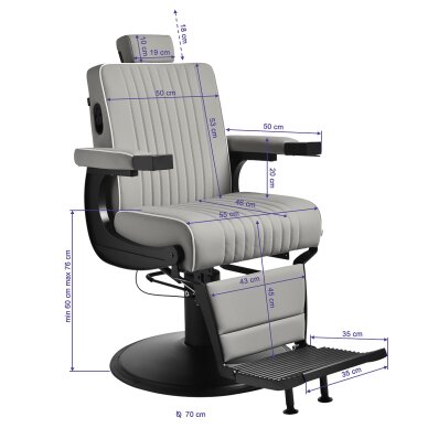 Barber chair Gabbiano Barber Chair Levi Grey 15