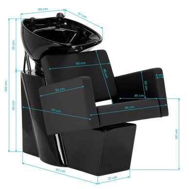 Kirpyklos plautuvė Gabbiano Vitoria Black 13