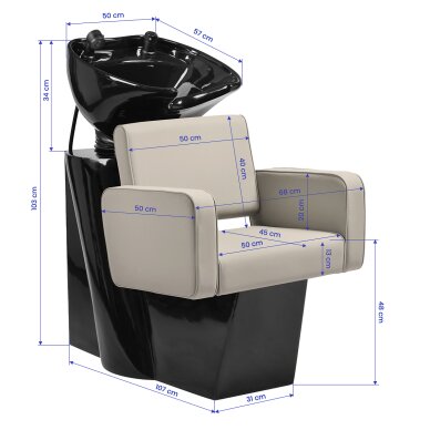 Kirpyklos plautuvė Gabbiano Bilbao Beige 9 Kirpyklos plautuvė Gabbiano Bilbao Beige 9