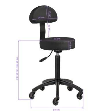 Kosmetologinė meistro kėdutė Gabbiano D026 Black 9