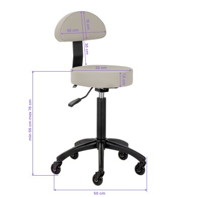Kosmetologinė meistro kėdutė Gabbiano D026 Grey and Beige 10