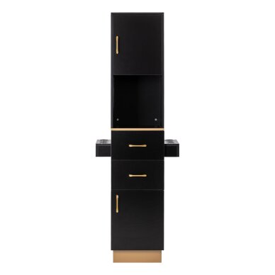 Шкаф для парикмахерской Gabbiano Totem, черно-золотой 2