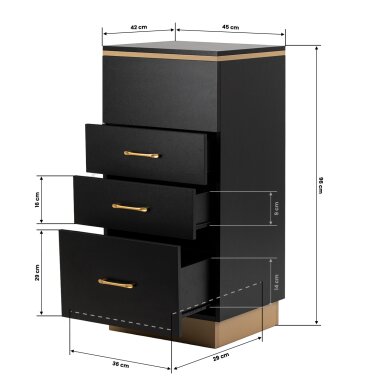 Парикмахерский столик Gabbiano 2027BG, черно-золотой 13 Парикмахерский столик Gabbiano 2027BG, черно-золотой 13