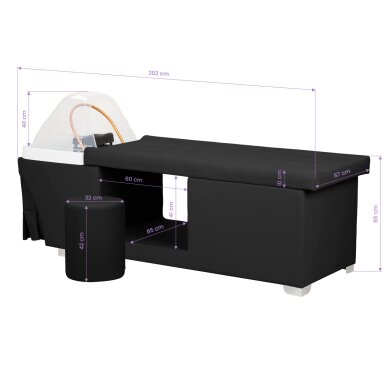 Matu mazgāšanas gulta ar Head SPA funkciju Gabbiano Maldives Black 19