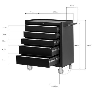 Wózek do tatuażu Pro Ink 005 Tattoo Black 8