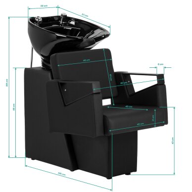 Friziera izlietne Hair System Duplex Noir melna 13