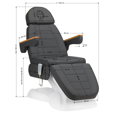 Cosmetology chair SILLON Lux 273B 3 Motor Grey (2nd quality class) 16