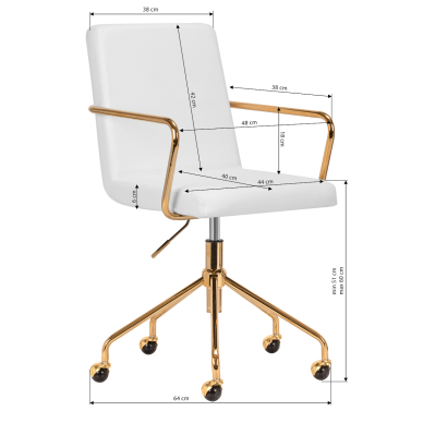 Bürostuhl mit Rollen QS-OF211G Gold Cream Grey 8