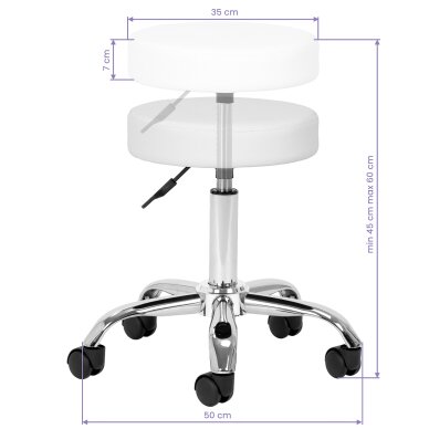 Kosmetoloģijas taburete AM-310 White 3
