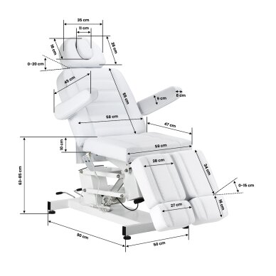 Электрическое кресло для косметологического педикюра Azzurro 706 1M белого цвета 16