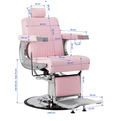 Barber chair Gabbiano Visionerio Pink and Chrome 16