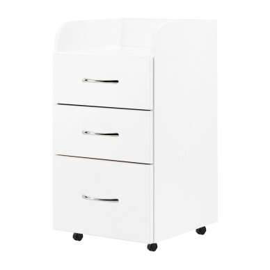 Косметическая тележка с ящиками, комбинированная, белая.