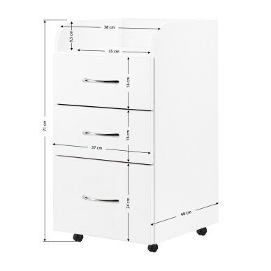 Косметическая тележка с ящиками, комбинированная, белая. 5