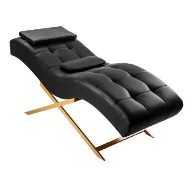 Wimpernverlängerungs-Kosmetikstuhl Sillon Alba, schwarz und gold