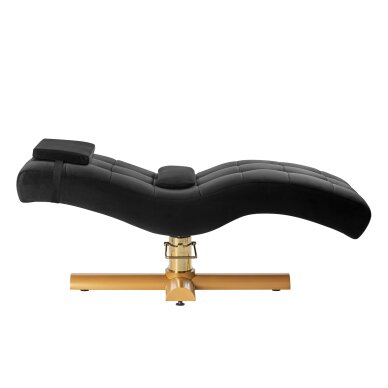 Skropstu pieaudzēšanas kosmetoloģijas krēsls Sillon Corona, melns un zeltains 2