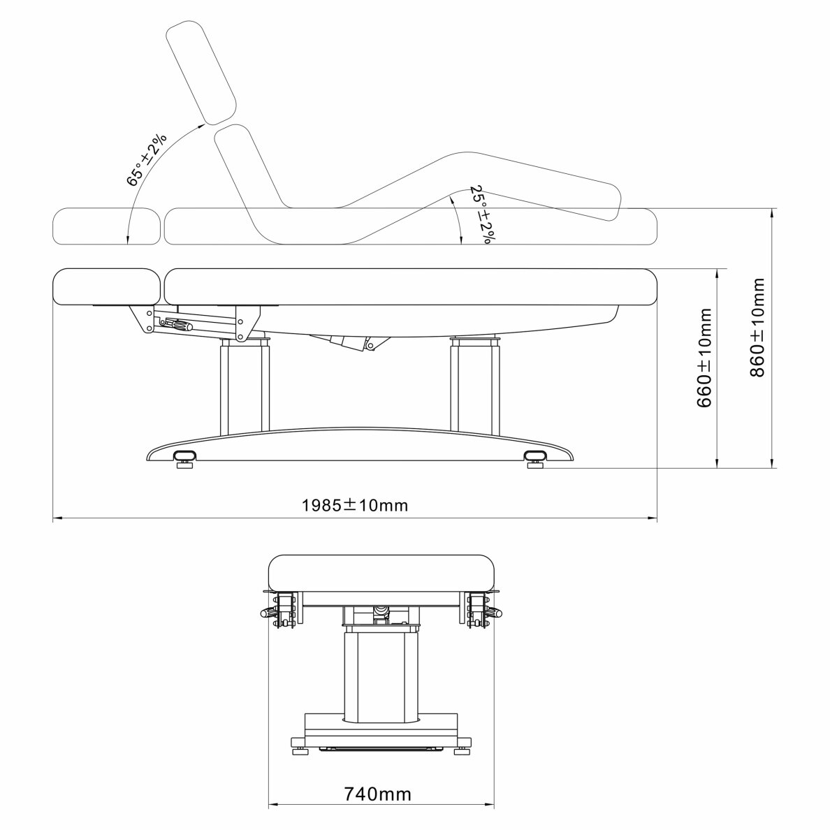 Стационарный массажный стол Gemini Flex HEAT So Skin Gray 15
