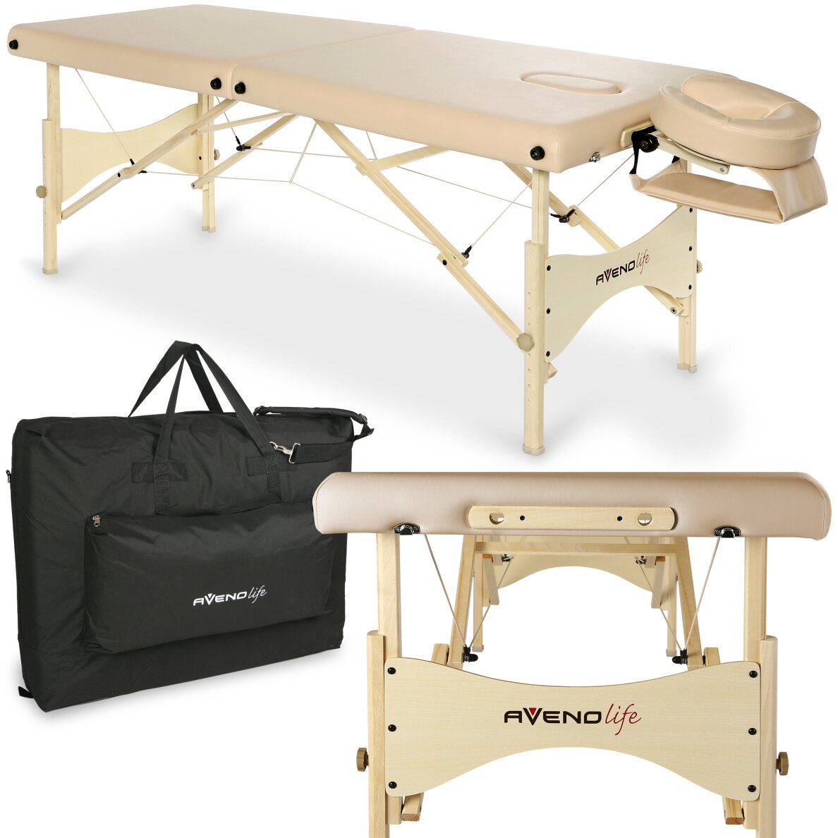 Folding massage table AvenoLife eSpirit 2 Moco Beige 70 (Standard Line) Folding massage table AvenoLife eSpirit 2 Moco Beige 70 (Standard Line)