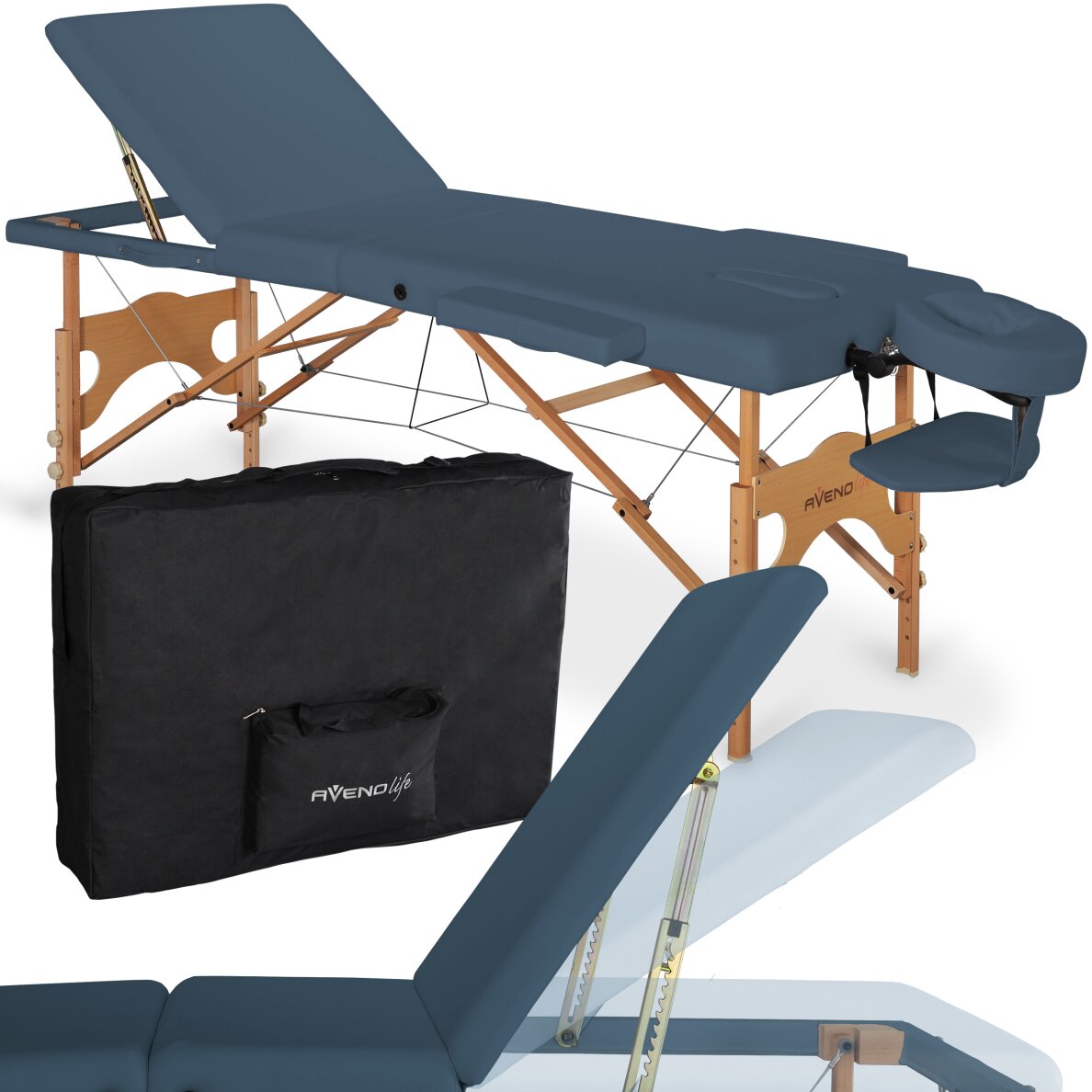 Sulankstomas masažo stalas AvenoLife Eden 3 Agate Blue (Standard Line) Sulankstomas masažo stalas AvenoLife Eden 3 Agate Blue (Standard Line)
