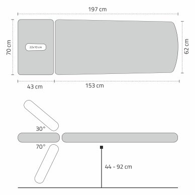 Stół do masażu stacjonarny Agila 2 Touch Core Gray 16