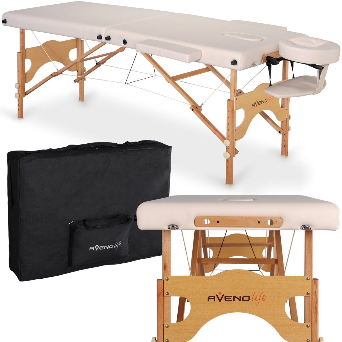 Foldable massage table AvenoLife Aura 2 Beige (Standard Line) Foldable massage table AvenoLife Aura 2 Beige (Standard Line)