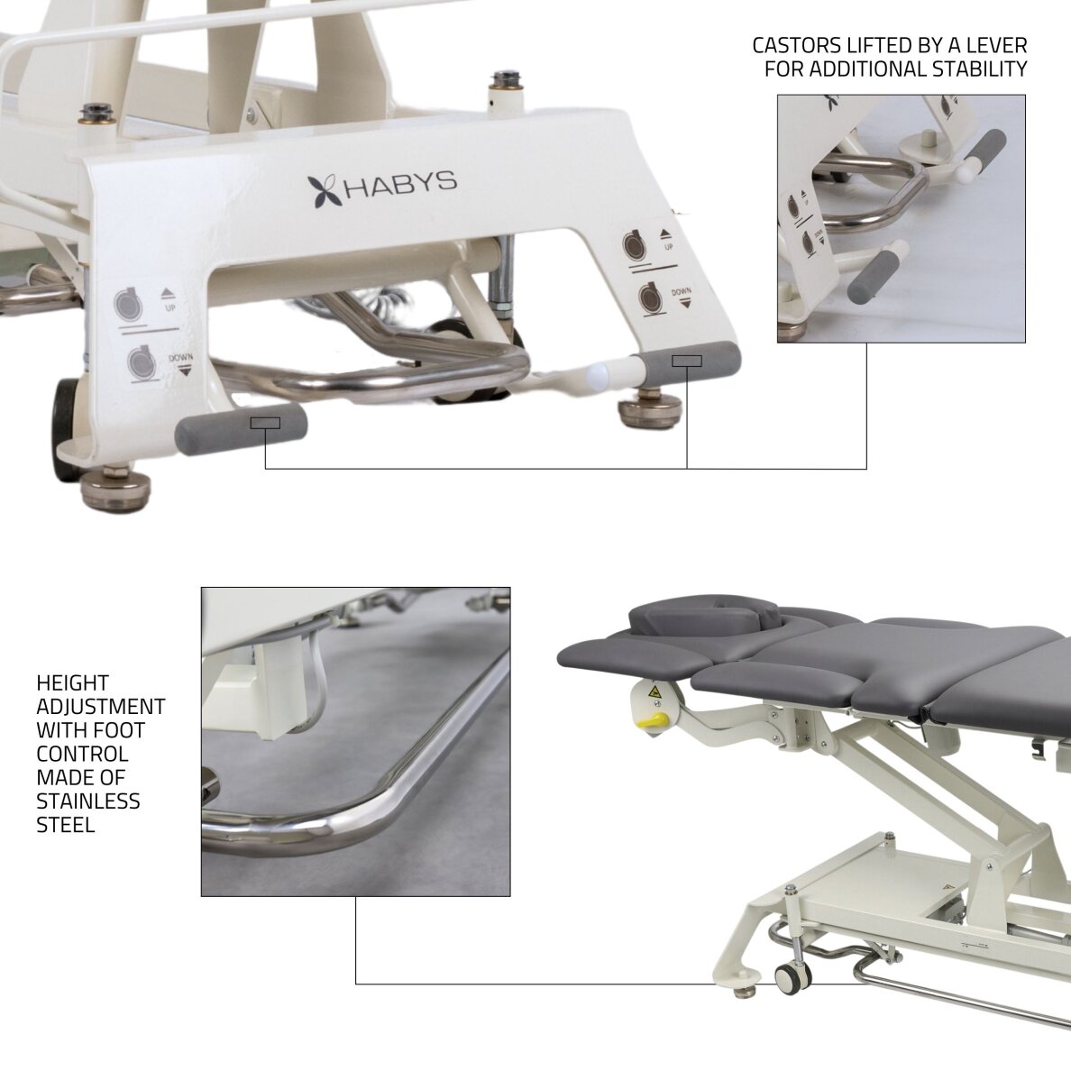 Стационарный массажный стол Evero X7 ERGO Touch Core Gray 10