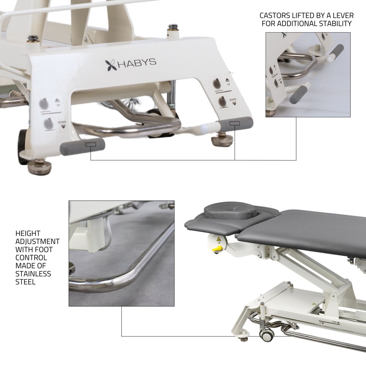 Stół do masażu stacjonarny Evero V4 ERGO Touch Core Gray 16