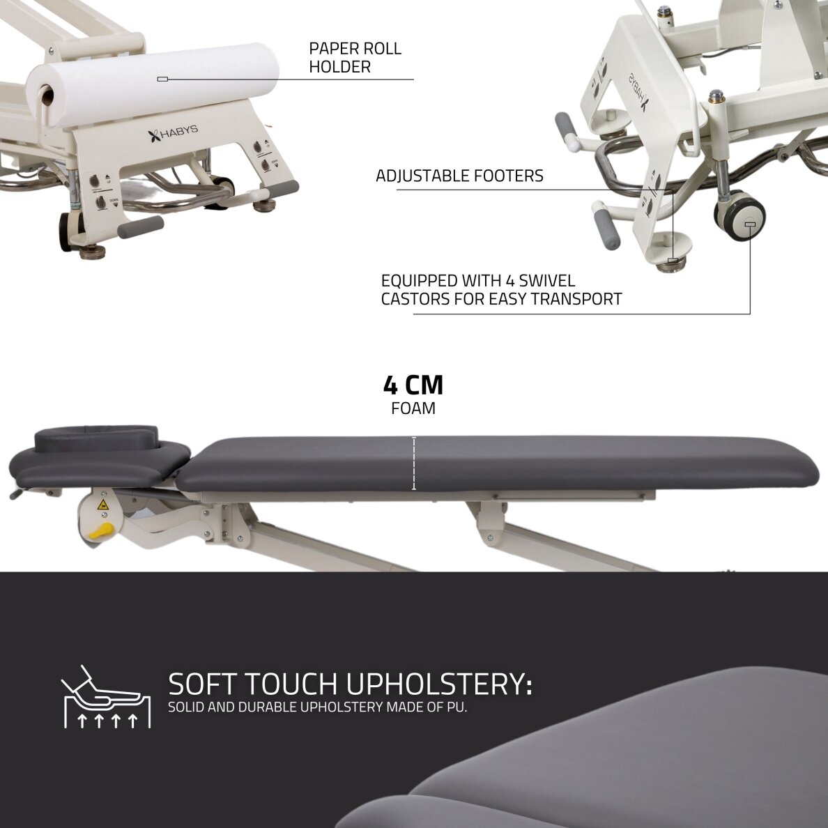 Stół do masażu stacjonarny Evero V4 ERGO Touch Core Gray 18 Stół do masażu stacjonarny Evero V4 ERGO Touch Core Gray 18