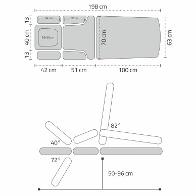 Stacionarus masažo stalas Evero X7 ERGO Touch Core Gray 25