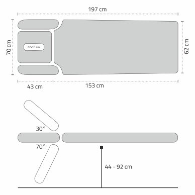 Stół do masażu stacjonarny Agila 4 Touch Core Gray 7