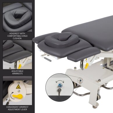 Stacionārs masāžas galds Evero V4 ERGO Touch Core Gray 14