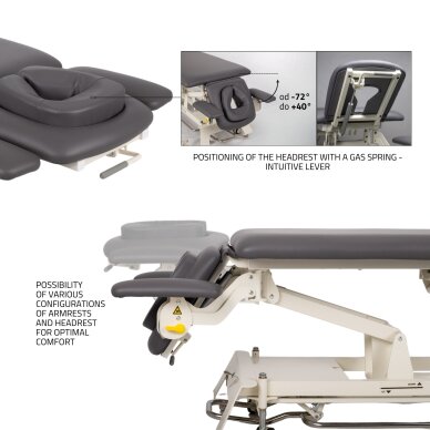 Stacionārs masāžas galds Evero V4 ERGO Touch Core Gray 17