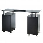 Manikiūro stalas MANICURE DESK ESTHETIC GLASS BLACK