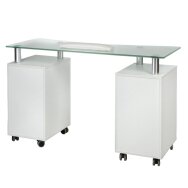 Kosmeetiku laud MANICURE DESK ESTHETIC GLASS WHITE