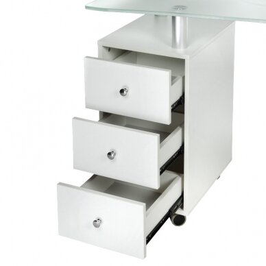 Cosmetology desk MANICURE DESK ESTHETIC GLASS WHITE 3