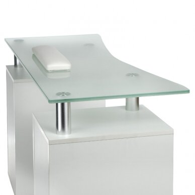 Cosmetology desk MANICURE DESK ESTHETIC GLASS WHITE 4