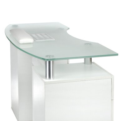 Manikīra galds ar putekļu savācēju MANICURE DESK PRACTIC GLASS WHITE 5