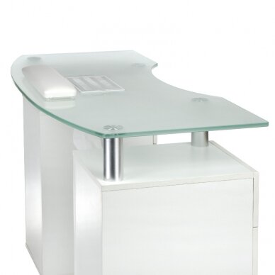 Biurko do manicure z pochłaniaczem MANICURE DESK PRACTIC GLASS WHITE 5