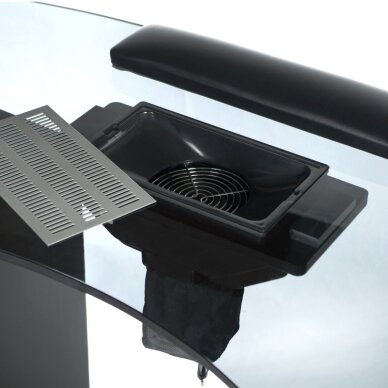 Manikyyripöytä pölynkerääjällä MANICURE DESK PRACTIC GLASS BLACK 3