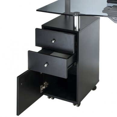 Manikürtisch mit Staubabsaugung MANICURE DESK PRACTIC GLASS BLACK 4