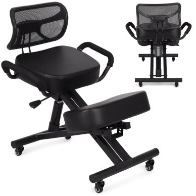 Krzesło klęczące Balance z oparciem Ergo Pro Black 9