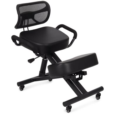 Balance Kniestuhl mit Rückenlehne Ergo Pro Black