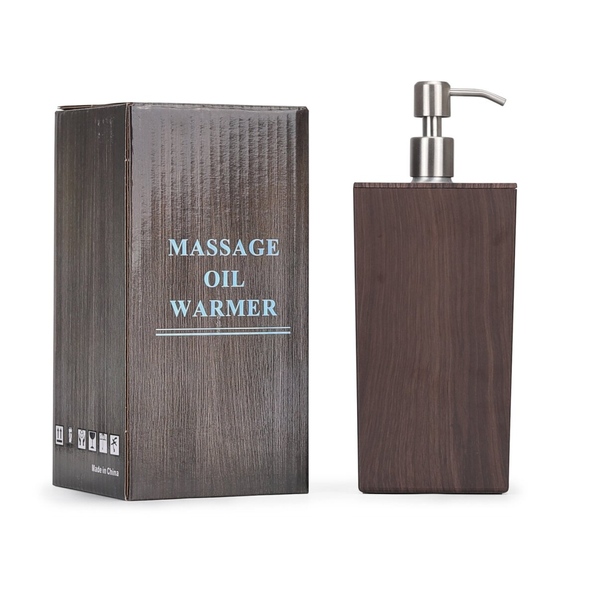 Grzejnik olejowy z butelką aluminiową 300 ml, ciemnobrązowy 1 Grzejnik olejowy z butelką aluminiową 300 ml, ciemnobrązowy 1